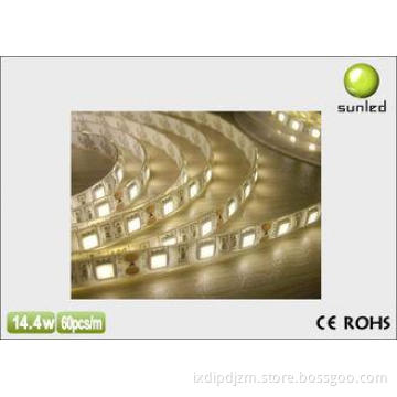 Warm White 14.4W / m Flexible Led Strip Lights 5050SMD 60SM